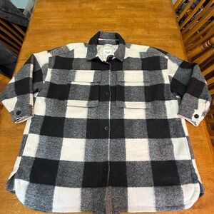 Plaid Black and White Women's Jacket